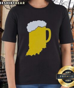 Premium Indiana Beer State ladies tee featuring a stylish design for beer enthusiasts and Indiana pride.