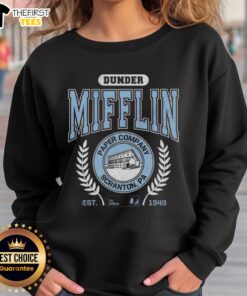 Premium Dunder Mifflin Paper Company sweatshirt from Scranton, PA, celebrating The Office since 1949.