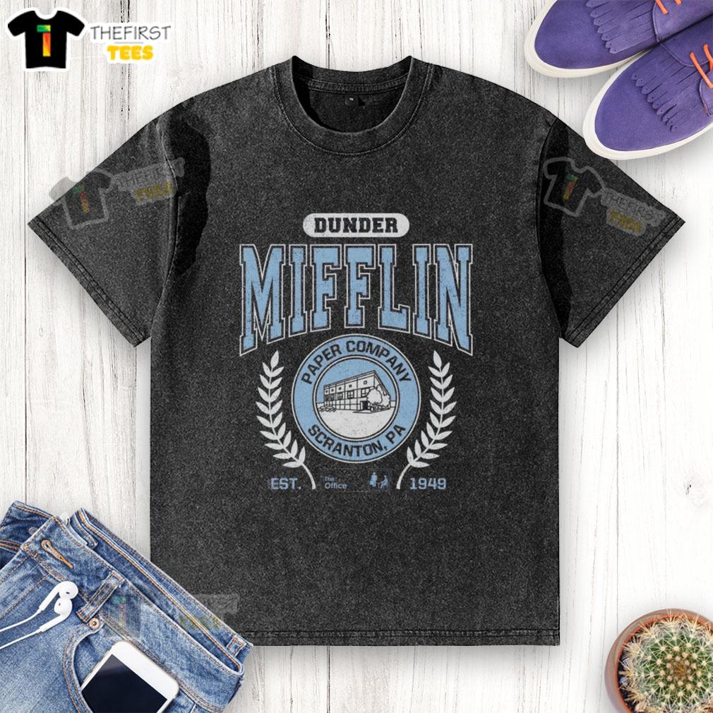 premium-dunder-mifflin-paper-company-scranton-pa-the-office-est-1949-washed-t-shirt Premium Dunder Mifflin Paper Company washed t-shirt from The Office, established 1949, featuring a classic design.