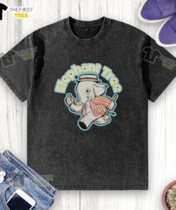 Premium Elephant Tree Graphic Washed T-Shirt featuring a vibrant elephant design on soft, comfortable fabric.