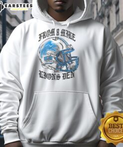 Alt Text: Premium Eminem X Detroit Lions helmet hoodie featuring a stylish design, perfect for fans and collectors.
