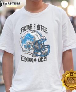 Premium Eminem X Detroit Lions helmet t-shirt featuring a unique design perfect for fans of music and football.