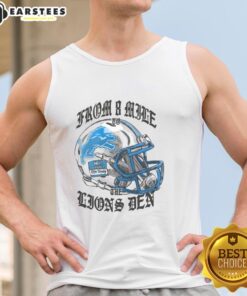 Premium Eminem X Detroit Lions helmet tank top featuring a stylish design for fans and fashion enthusiasts.