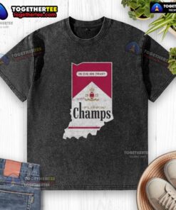 Premium Indiana Hoosiers football washed t-shirt featuring 'In Cig We Trust' for passionate fans and stylish wear.