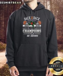 Premium Florida Gators Back 2 Back Champions hoodie for 2025, featuring bold 'Go Gators' design. Perfect for fans!