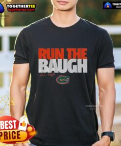 Alt Text: Premium Florida Gators Jadan Baugh Run The Baugh T-Shirt featuring vibrant team colors and bold graphics.