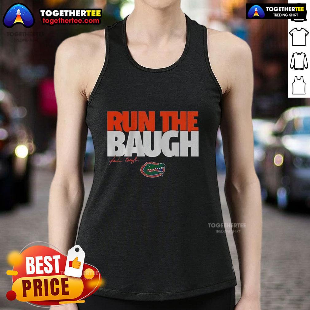 Premium Florida Gators Jadan Baugh Run The Baugh Tank Top Alt Text: Premium Florida Gators Jadan Baugh Run tank top featuring bold graphics and a comfortable fit for fans.