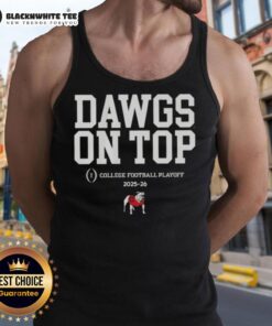 Premium Georgia Bulldogs Football 2025 CFB Playoff slogan tank top featuring team colors and logo design.