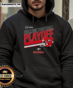 Alt Text: Premium Georgia Bulldogs Football 2025 CFB Playoff Stripe Hoodie featuring team colors and logo for fans.