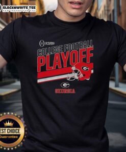 Premium Georgia Bulldogs Football 2025 CFB Playoff Stripe T-Shirt featuring team colors and logo for ultimate fan style.