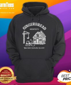 Premium Gingerbread Architects hoodie featuring cookie-themed designs for construction specialists and baking enthusiasts.
