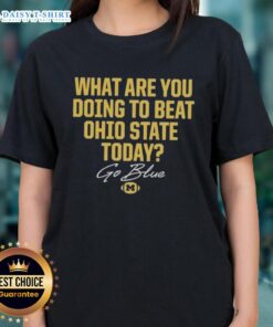 Premium Go Blue 2025 The Game tee featuring Ohio State Buckeyes vs Michigan Wolverines for ladies, perfect for game day.