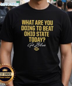 Premium Go Blue 2025 T-Shirt featuring Ohio State Buckeyes vs Michigan Wolverines design for ultimate fan support.