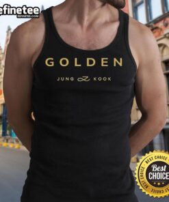 Premium Golden Bighit BTS Jung Kook tank top featuring stylish design and high-quality fabric for fans.