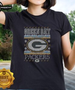 Premium Green Bay Packers Holiday Ladies Tee featuring festive design and team colors for stylish game day wear.