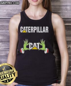 Alt Text: Premium Grinch Hands Love Caterpillar Christmas Tank Top featuring a festive design for holiday celebrations.