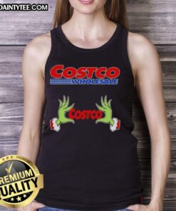 Premium Grinch Hands Love Costco Wholesale Christmas Tank Top featuring festive design, perfect for holiday celebrations.