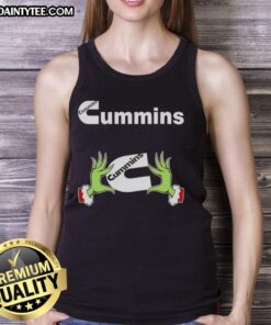 Premium Grinch Hands Love Cummins Christmas Tank Top featuring a festive design perfect for holiday celebrations.