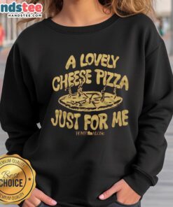 Premium Home Alone Cheese Pizza sweatshirt featuring a fun design, perfect for pizza lovers and cozy nights in.