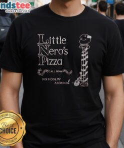 Alt Text: Premium Home Alone Little Nero's Pizza T-Shirt featuring iconic movie design and vibrant colors for fans.