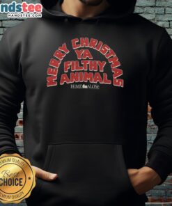 Premium Home Alone Merry Christmas Ya Filthy Animal hoodie featuring festive design, perfect for holiday celebrations.