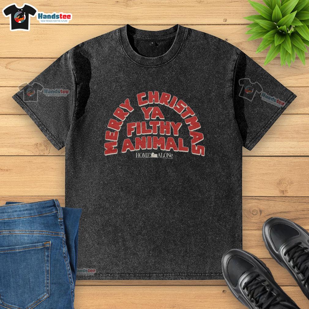 premium-home-alone-merry-christmas-ya-filthy-animal-washed-t-shirt Premium Home Alone Merry Christmas Ya Filthy Animal T-Shirt featuring iconic movie quote design on a stylish shirt.