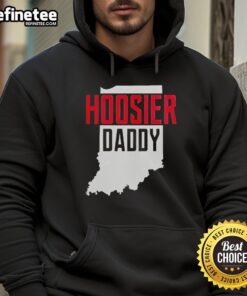 Premium Hoosier Daddy Indiana State Map Hoodie showcasing a stylish design for Indiana pride and comfort.