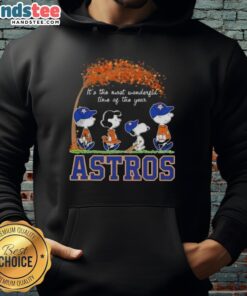 Premium Houston Astros X Peanuts Snoopy hoodie for autumn, celebrating it's the most wonderful time of the year.