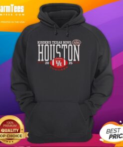 Alt Text: Premium Houston Cougars 2025 Kinders Texas Bowl logo hoodie featuring team colors and stylish design.