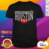 Alt Text: Premium Houston Cougars 2025 Kinder's Texas Bowl logo t-shirt featuring vibrant graphics and team colors.