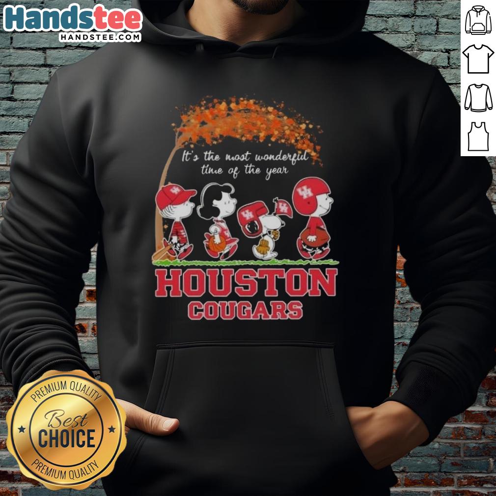 premium-houston-cougars-x-peanuts-snoopy-and-friends-autumn-its-the-most-wonderful-time-of-the-year-hoodie Premium Houston Cougars X Peanuts Snoopy hoodie celebrating autumn with vibrant colors, perfect for the most wonderful time of the year.