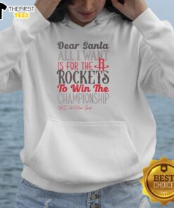 Alt Text: Premium Houston Rockets All I Want hoodie in red, featuring team logo and stylish design for fans and players.