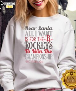 Alt Text: Premium Houston Rockets All I Want Sweatshirt in red with team logo, perfect for fans and casual wear.