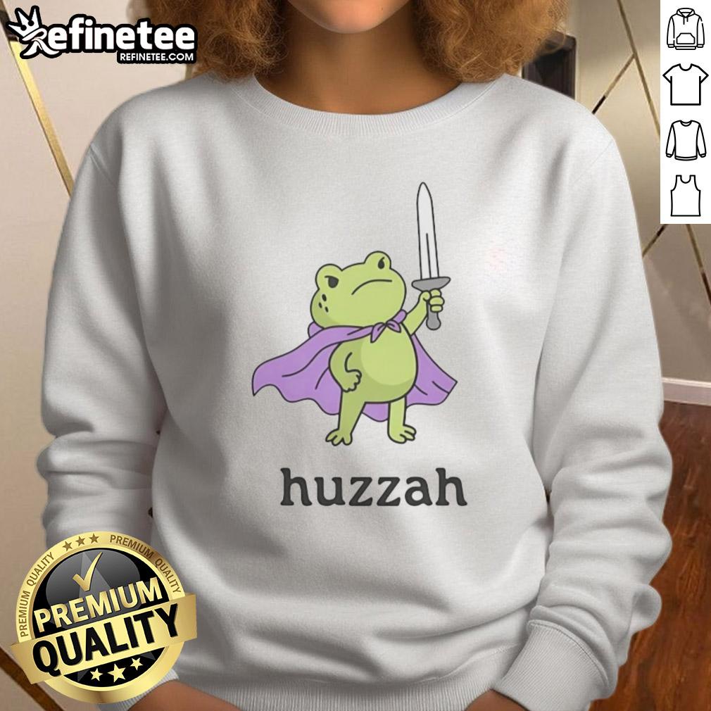 premium-huzzah-frog-sweatshirt Premium Huzzah Frog Sweatshirt in vibrant green, featuring a playful frog design perfect for casual wear.