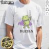 Premium Huzzah Frog T-Shirt featuring a vibrant frog graphic, perfect for casual wear and frog enthusiasts.