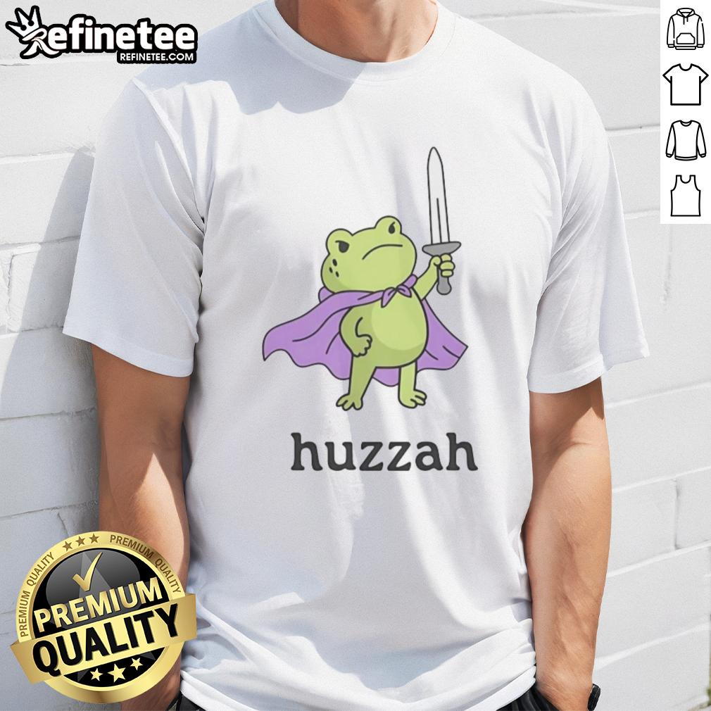 premium-huzzah-frog-t-shirt Premium Huzzah Frog T-Shirt featuring a vibrant frog graphic, perfect for casual wear and frog enthusiasts.
