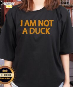 Premium I Am Not A Duck Ladies Tee in vibrant colors, perfect for casual wear and expressing unique style.