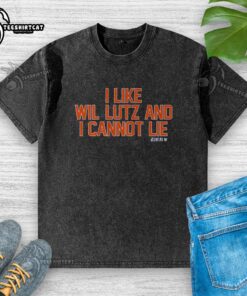Premium 'I Like Wil Lutz and I Cannot Lie' washed t-shirt featuring bold typography and a comfortable fit for fans.