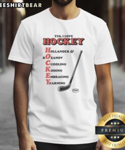 Premium I Love Hockey Acronym T-Shirt featuring a stylish design for hockey fans, perfect for game day and casual wear.