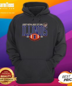 Premium Illinois Fighting Illini 2025 Liberty Mutual Music City Bowl logo hoodie showcasing team spirit and style.