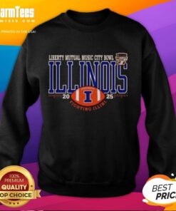 Premium Illinois Fighting Illini 2025 Liberty Mutual Music City Bowl logo sweatshirt, perfect for fans and collectors.