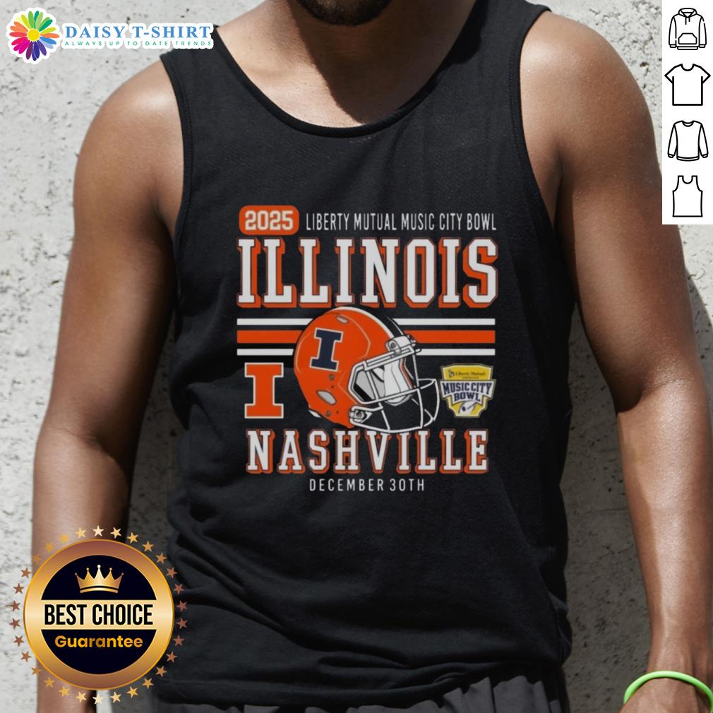 Premium Illinois Fighting Illini Football 2025 Liberty Mutual Music City Tank Top Premium Illinois Fighting Illini Football 2025 tank top featuring Liberty Mutual Music City design, perfect for fans.