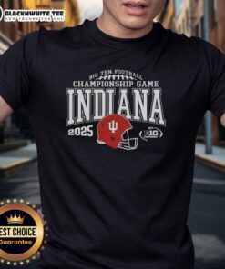 Premium Indiana Hoosiers 2025 Big Ten Football Championship Game T-Shirt featuring team colors and logo design.