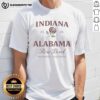 Premium Indiana vs Alabama 2026 Rose Bowl Pasadena California T-Shirt featuring team logos and vibrant colors.