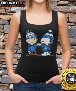 Premium Indianapolis Colts Snoopy and Charlie Brown best friends tank top featuring vibrant graphics and team colors.
