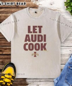 Premium Iowa State Cyclones Let Audi Cook Washed T-Shirt in red, featuring team logo and stylish design for fans.