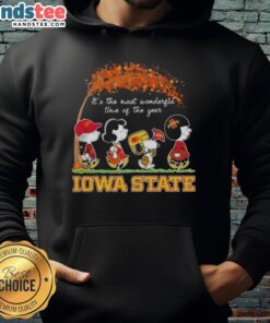 Alt Text: Premium Iowa State Cyclones hoodie featuring Snoopy and friends, perfect for autumn and celebrating the season.