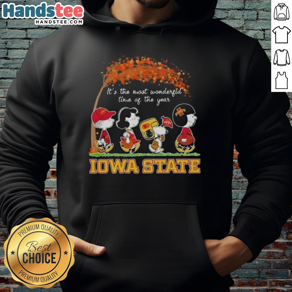 premium-iowa-state-cyclones-x-peanuts-snoopy-and-friends-autumn-its-the-most-wonderful-time-of-the-year-hoodie Alt Text: Premium Iowa State Cyclones hoodie featuring Snoopy and friends, perfect for autumn and celebrating the season.