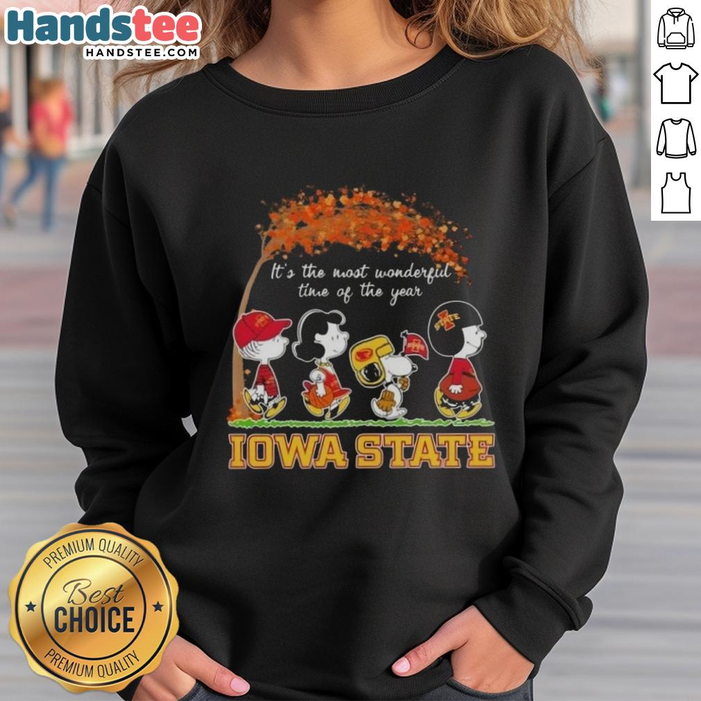 premium-iowa-state-cyclones-x-peanuts-snoopy-and-friends-autumn-its-the-most-wonderful-time-of-the-year-sweatshirt Alt Text: Premium Iowa State Cyclones sweatshirt featuring Snoopy and friends celebrating autumn's most wonderful time.