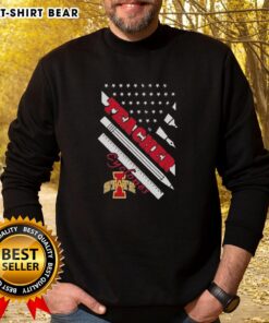Premium Iowa State Cyclones X Teacher American Flag Sweatshirt featuring vibrant colors and a stylish design.